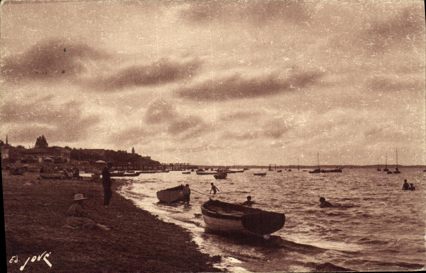 Arcachon — Effet de contre-jour sur le bassin — Éditions Jové, Pau (B.P.)