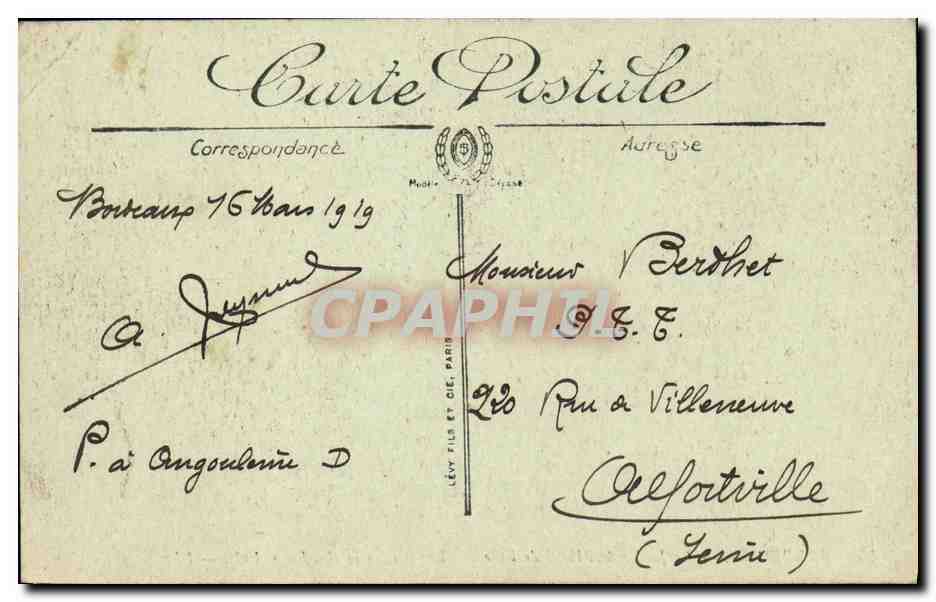 CPA Bordeaux Le Jardin de L Hotel de Ville — Verso