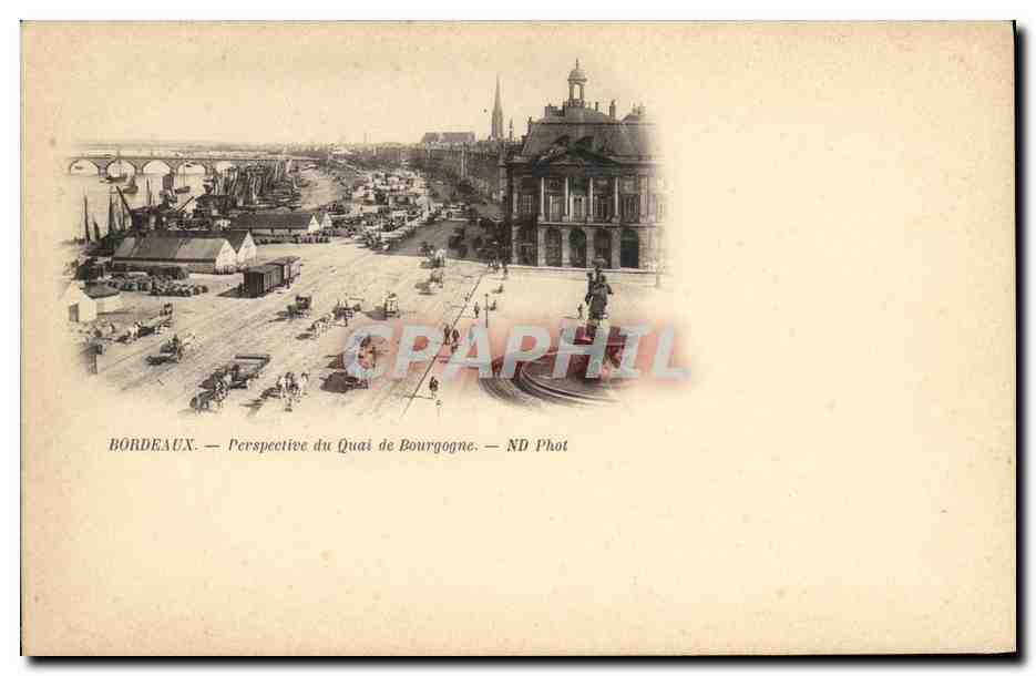 CPA Bordeaux Perspective du Quai de Bourgogne