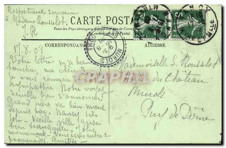 CPA Nancy L Hemicyle et L Eglise Saint Epvre — Verso