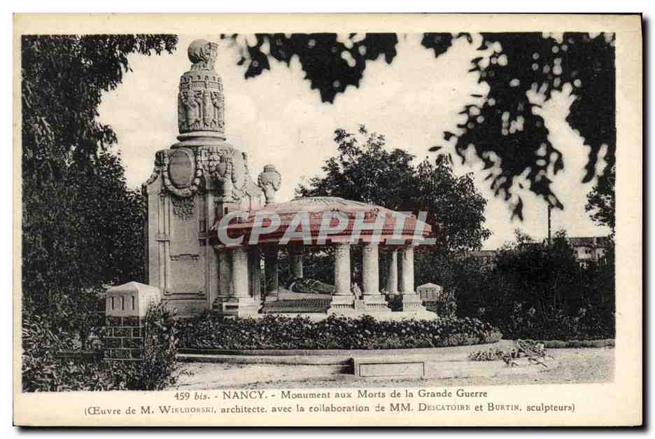 CPA Nancy Monument aux Morts de la Grande Guerre Militaria