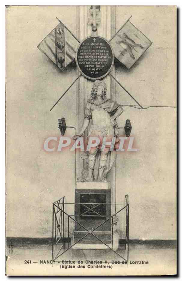 CPA Nancy Statue de Charles V Duc de Lorraine Eglise des Cordeliers 
