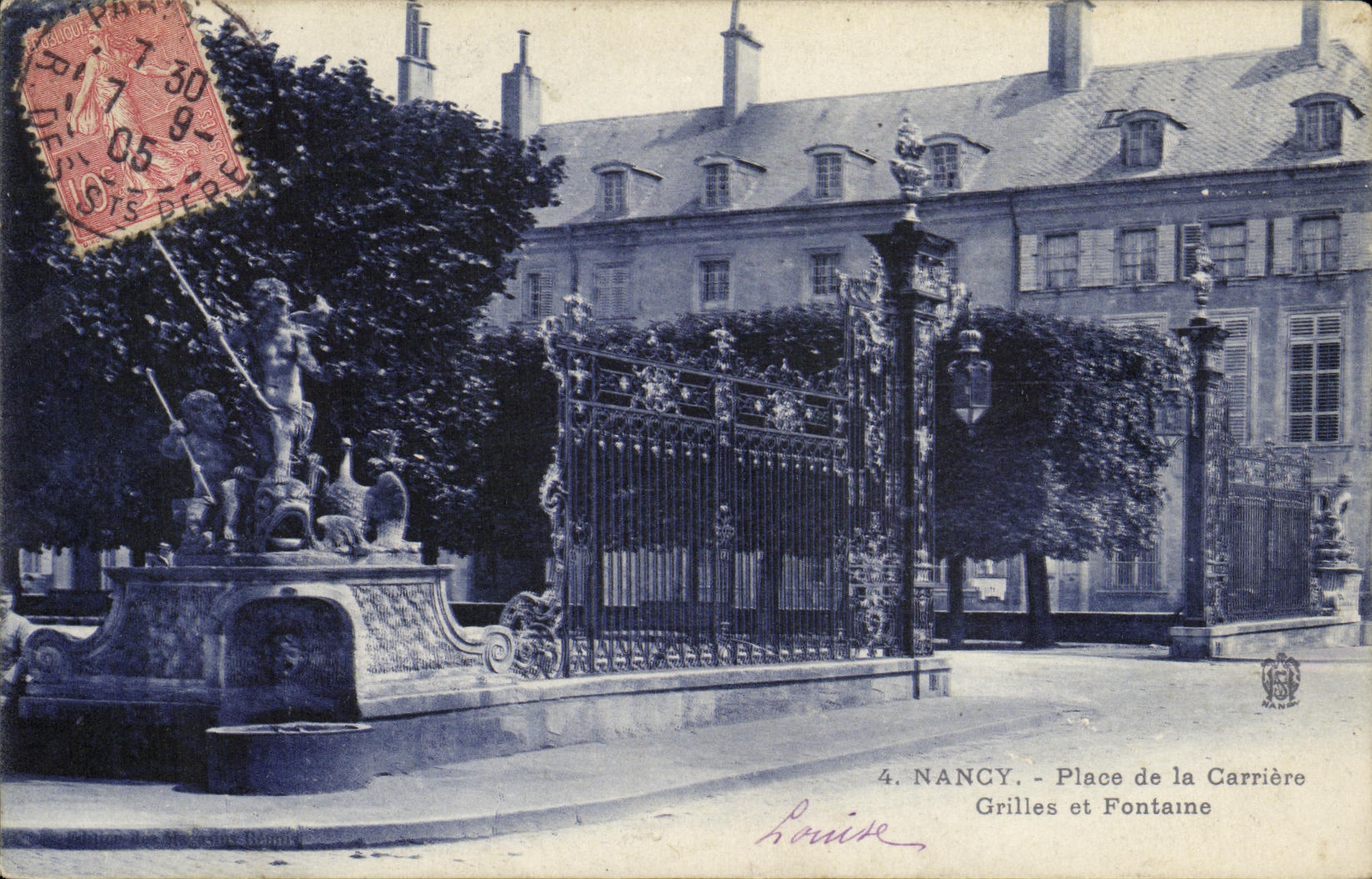 CPA Nancy Place de la Carriere Grilles et Fontaine
