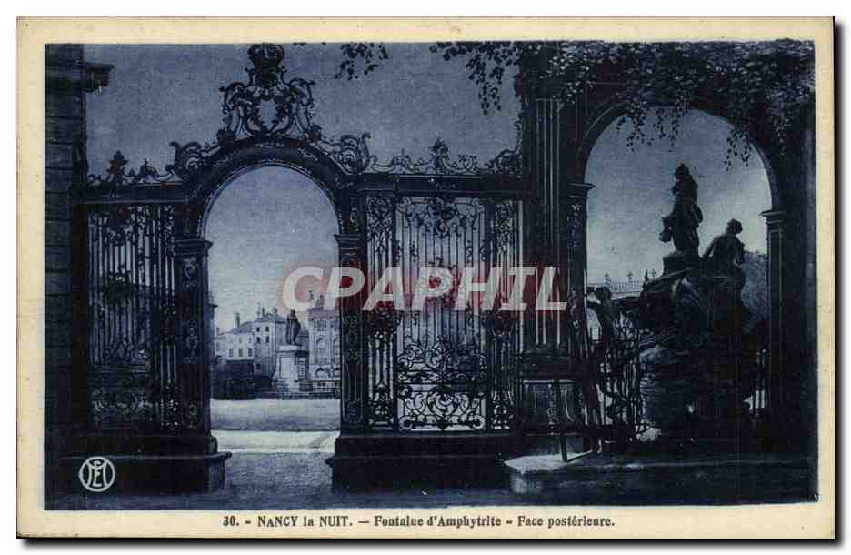 CPA Nancy La Nuit Fontaine d Amphytrite Face Posterieure