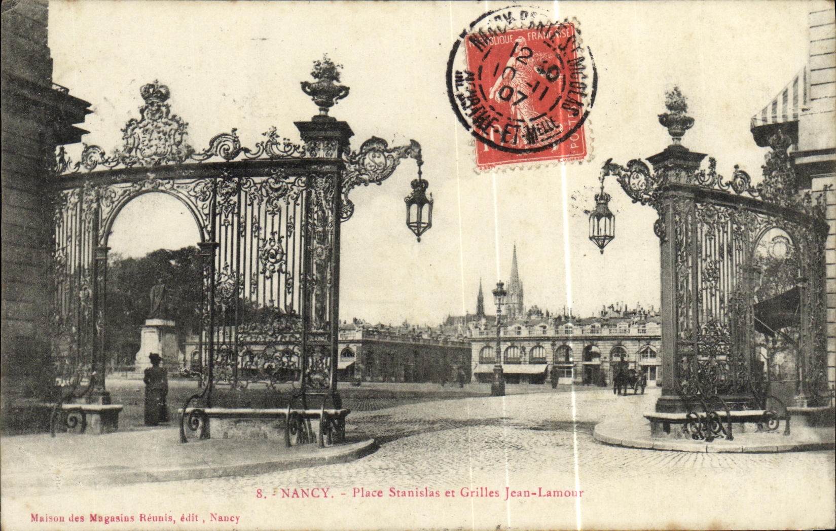CPA Nancy Place Stanislas et Grilles Jean Lamour