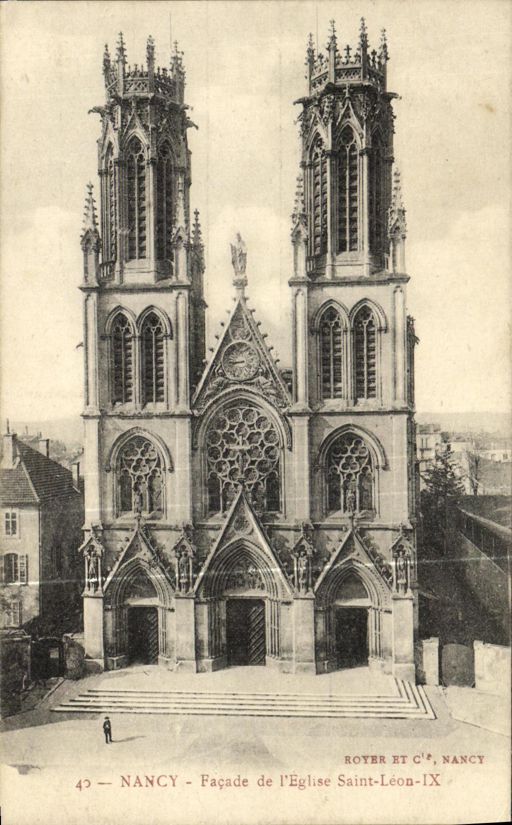 CPA Nancy Facade de L Eglise Saint Leon IX