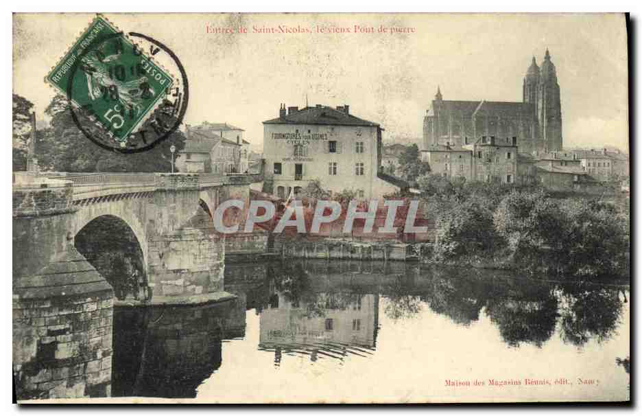 Eingang zu Saint-Nicolas, der alte Steinbrücke — Maison des Magasins Bénin, Verlag, Sarre