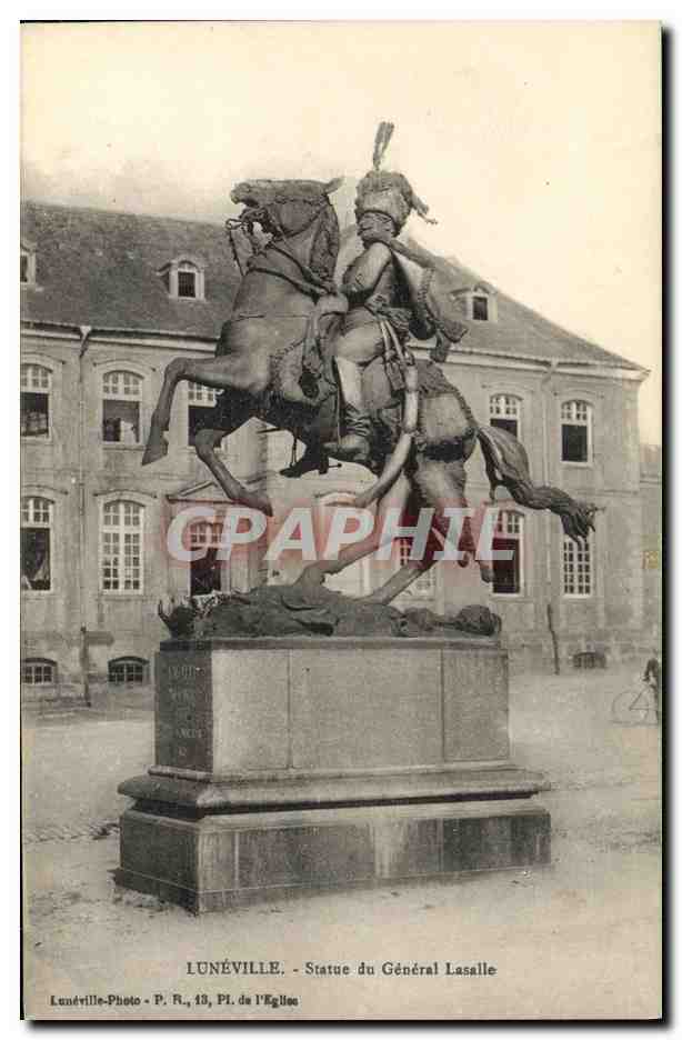 Lunéville - Statue du Général Lasalle - Lunéville-Photo, P. R., 13, Pl. de l'Église