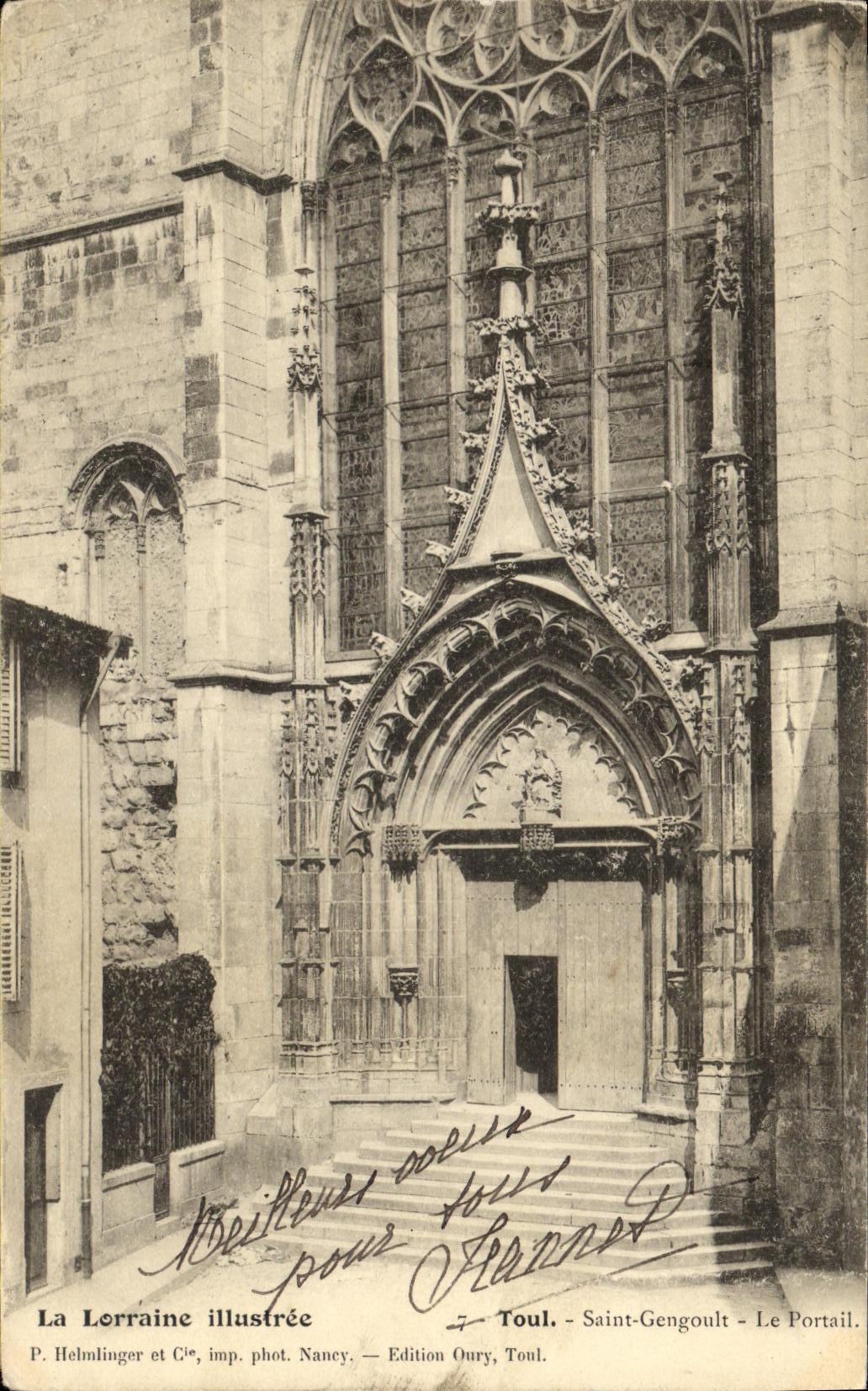 Toul - Saint-Gengoult - Le Portail — P. Helmlinger et Cie, imp. phot. Nancy — Édition Oury, Toul