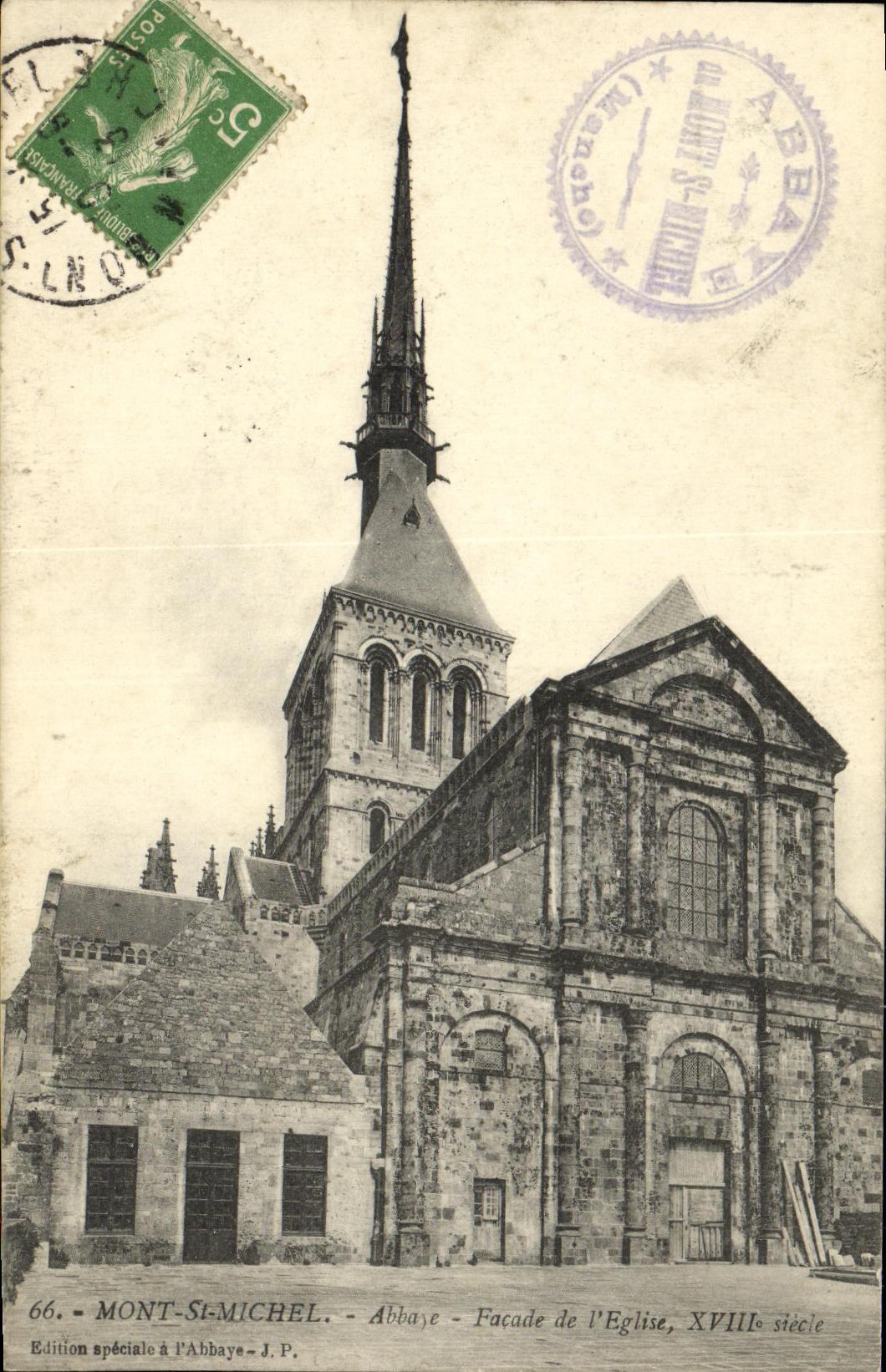 CPA Mont Saint Michel Abbaye Facade de L Eglise
