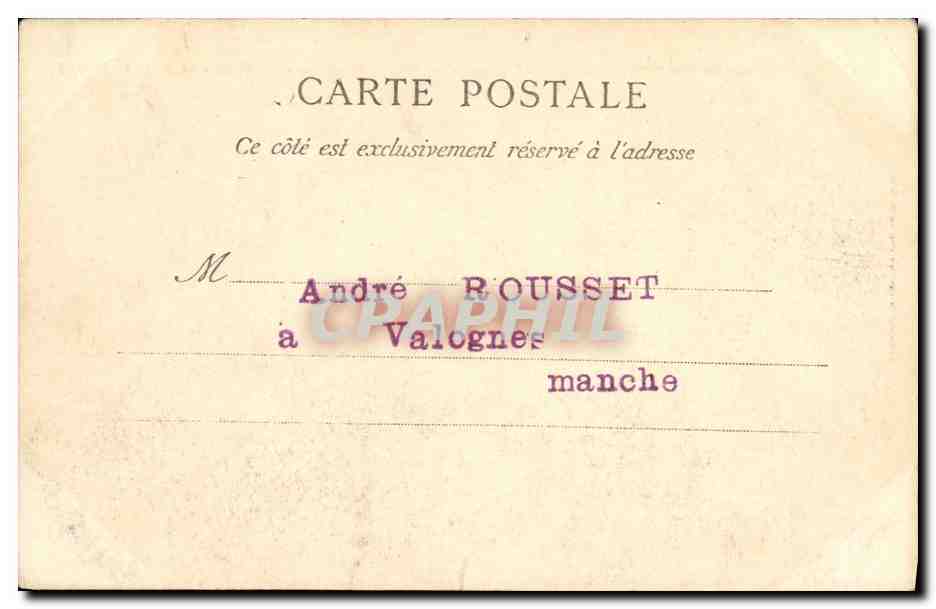Environs de Cherbourg — Étude de Vagues prise aux Rochers d'Omonville la Rouge — C. F. n°1722 — Verso