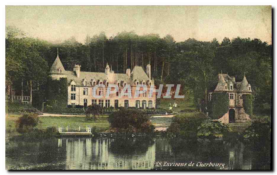 CPA Environs de Cherbourg Le chateau de HAcqueville