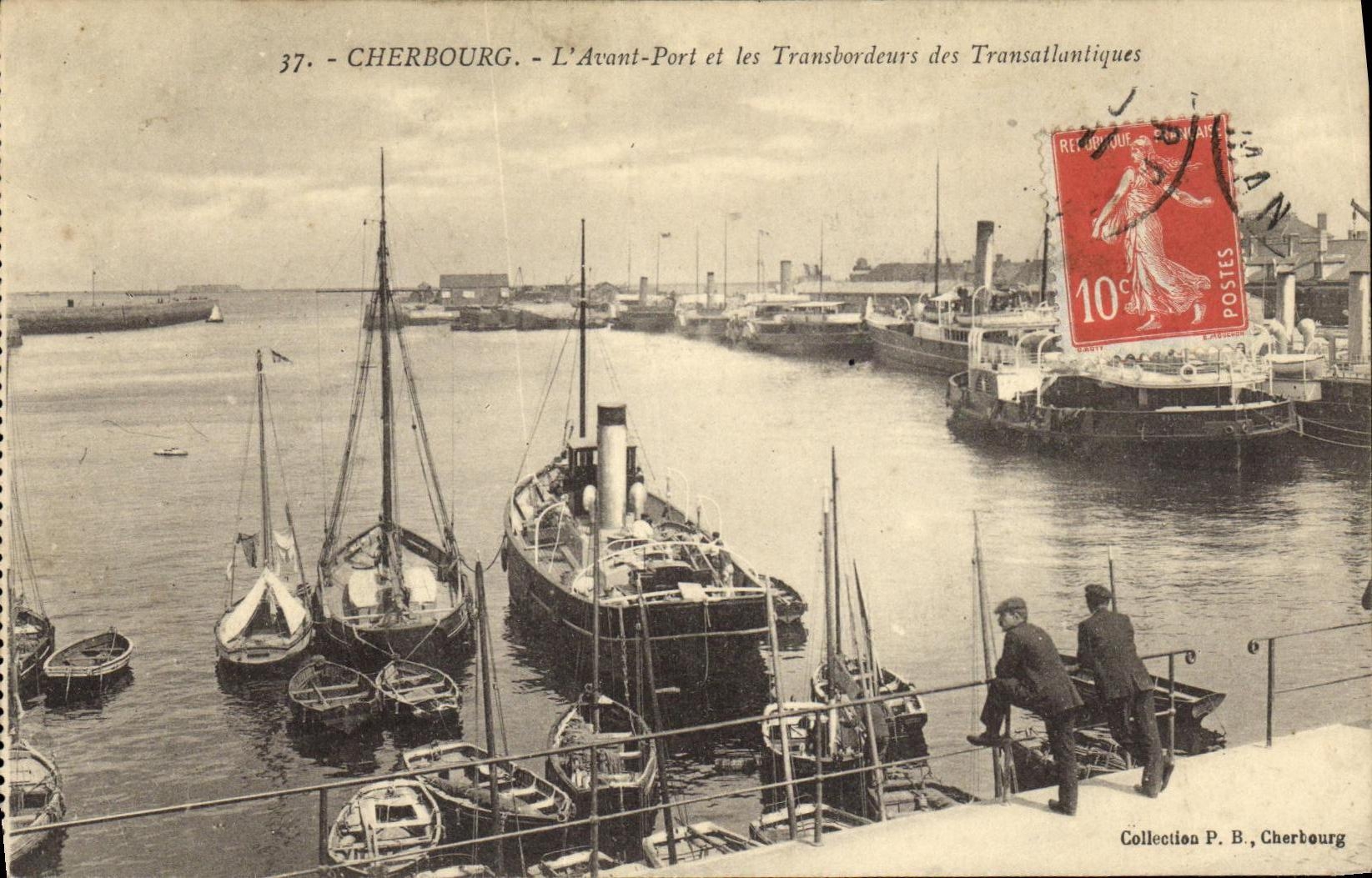 Cherbourg - L'Avant-Port et les Transbordeurs des Transatlantiques — Collection P. B., Cherbourg