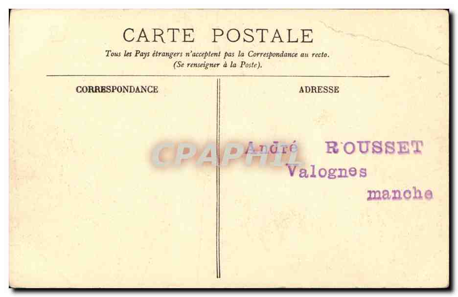 CPA Cherbourg Parc Emmanuel Liais La Tour  — Verso