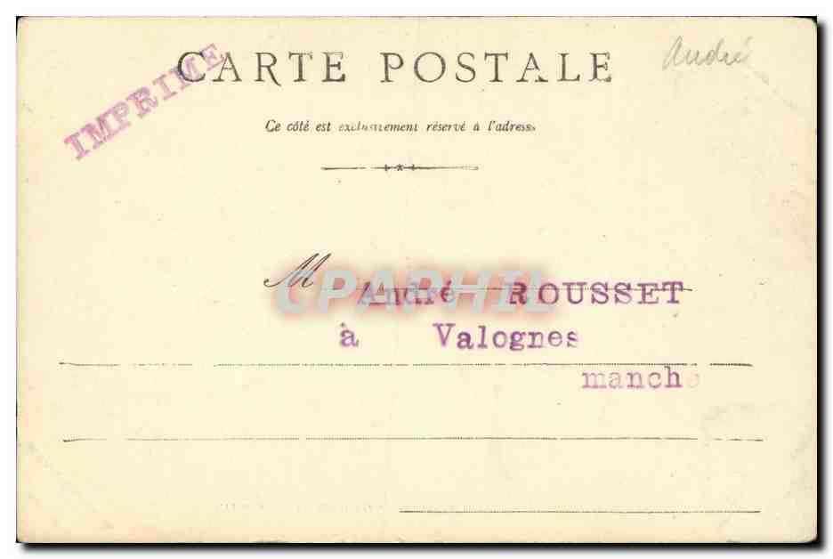 Around CHERBOURG - Auderville — A. F. Cherbourg — Back