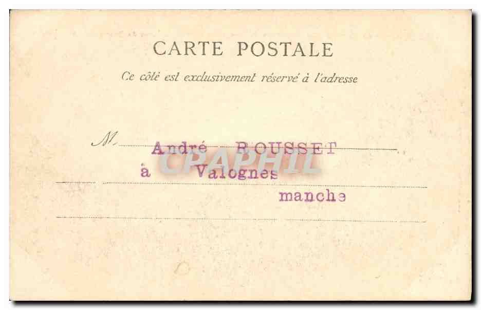 Environ de Cherbourg — Etudes de Vagues prise sur les Rochers de Querqueville — G. F. — Reverso