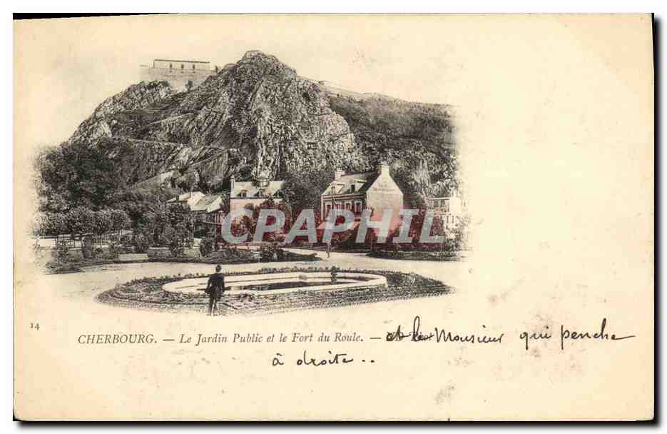 CPA Cherbourg Le Jardin Public et le Fort Du Roule