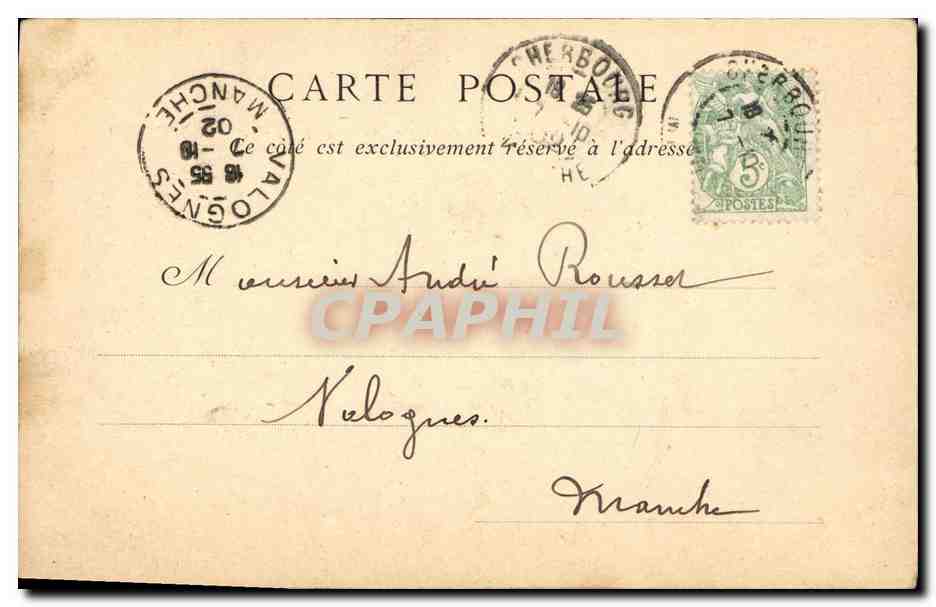 CPA Cherbourg Le Jardin Public et le Fort Du Roule — Rückseite
