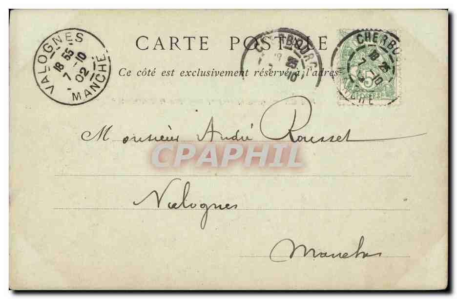 CPA Cherbourg Vue Generale de la Rade Prise du Fort du Roule — Rückseite