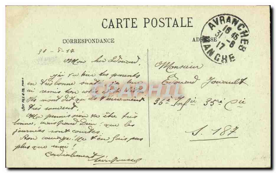 Avranches — Église Notre-Dame-des-Champs — LL. n°23 — Rückseite