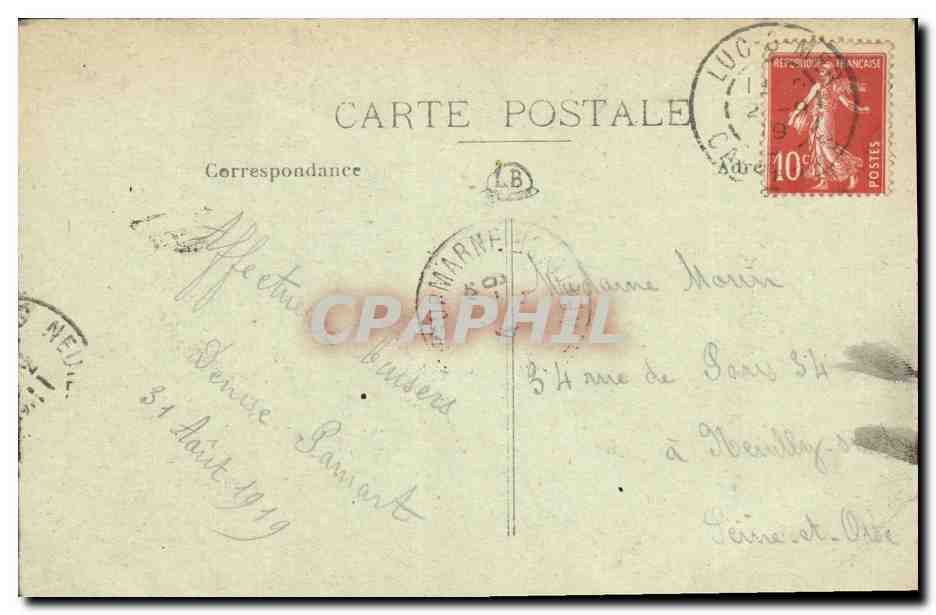 Granville — Vue prise de la Tour de l'Église Notre Dame — éditeur inconnu, n° 62 — Verso