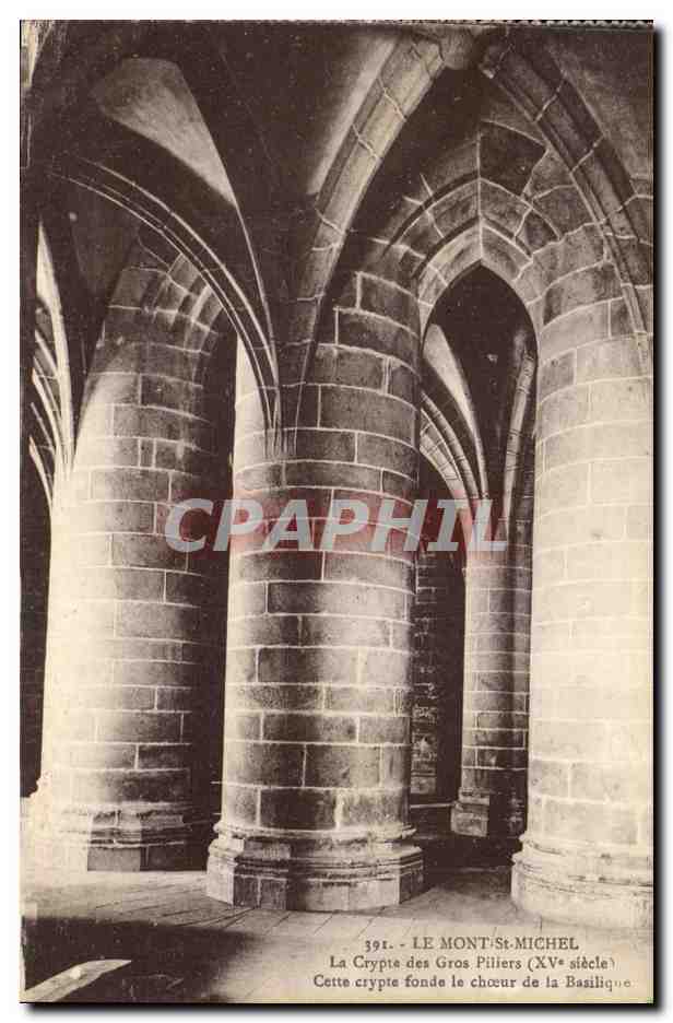 CPA Mont Saint Michel La crypte des gros piliers 