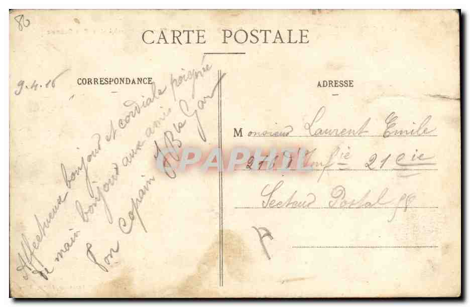 CPA Flers Vue Sur la Place Marche et la Rue Schnetz — Rückseite