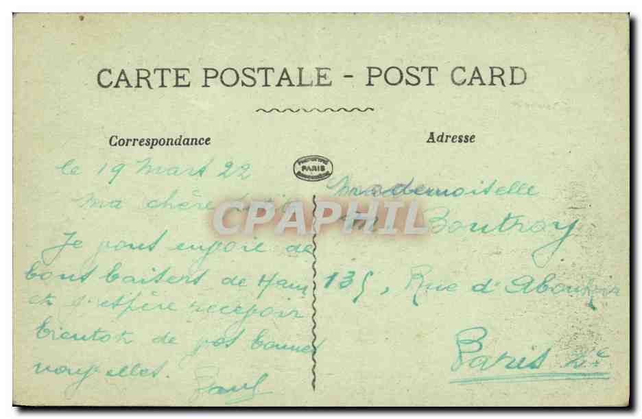 CPA Ham en Ruines L Abbaye Cour Interieure du cloitre Militaria — Back