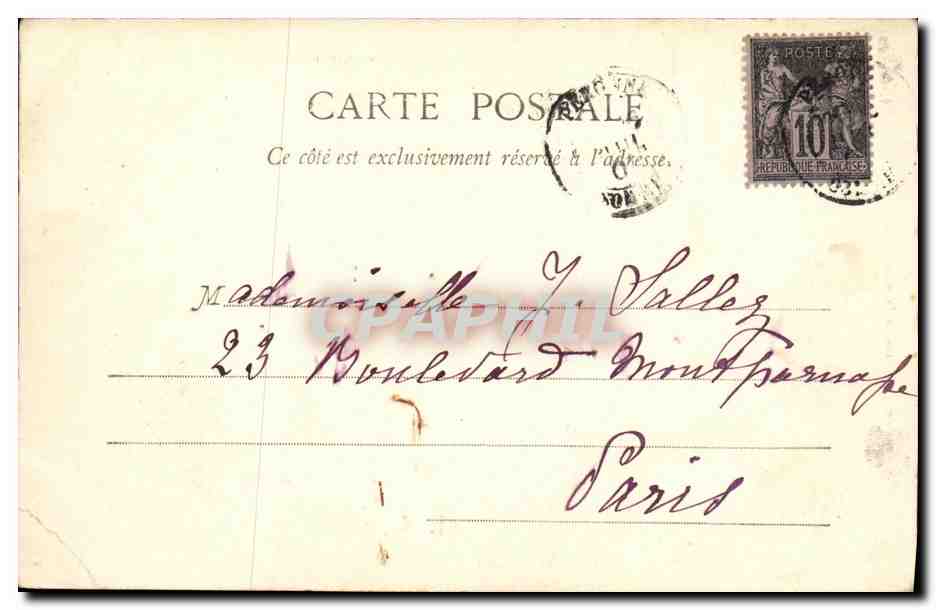 Château de Péronne — vue du château avec tour ronde — éditeur : S. & P. Soult — Verso