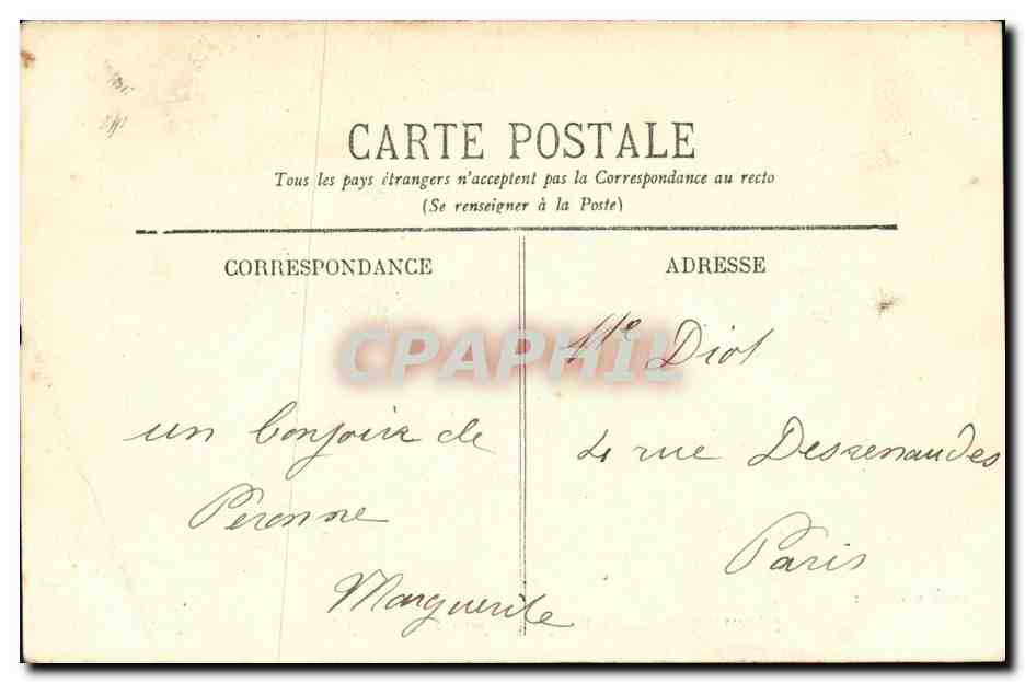 CPA Peronne Vue Generale Prise du Faubourg de Paris — Rückseite