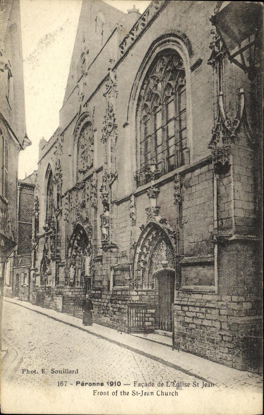 CPA Peronne Facade de L Eglise St Jean