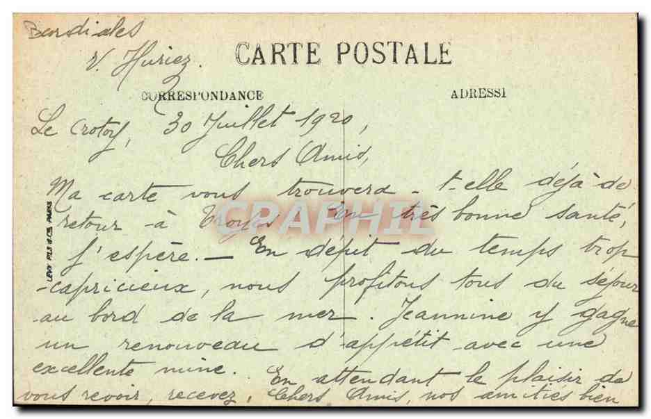 CPA Le Crotoy La Plage et la Mer — Rückseite