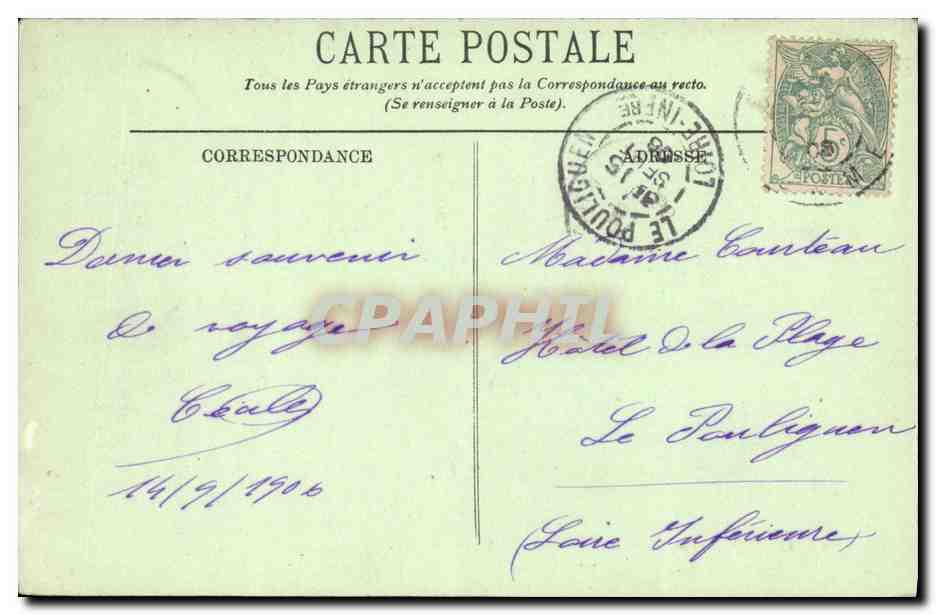 CPA Le Crotoy La Grande Terrasse — Rückseite