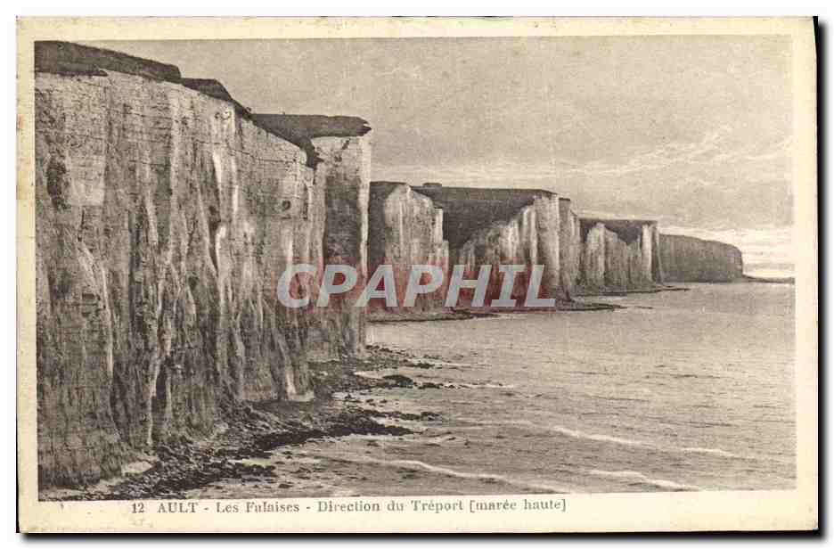 CPA Ault Les Falaises Direction du Treport Maree haute