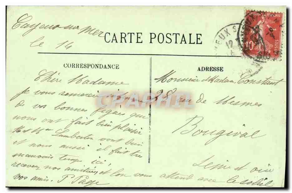 CPA Cayeux La Plage Sud — Back