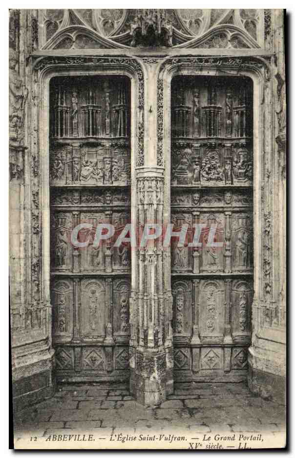CPA Abbeville L Eglise Saint Vulfran Le Grand Portail 