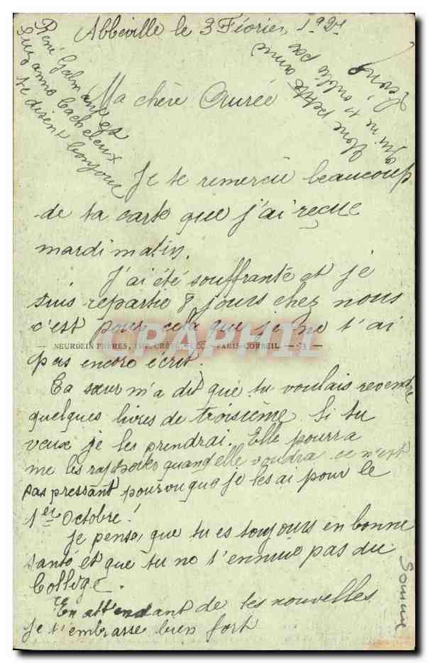 CPA Abbeville Souvenir — Rückseite