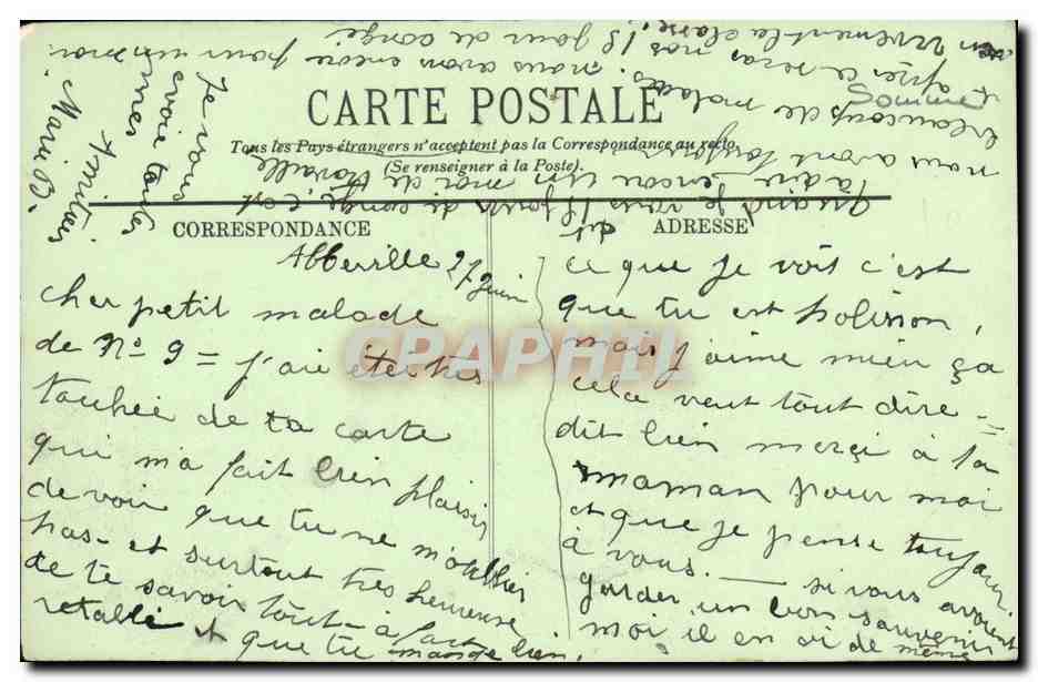 CPA Abbeville L Hopice Communal — Rückseite