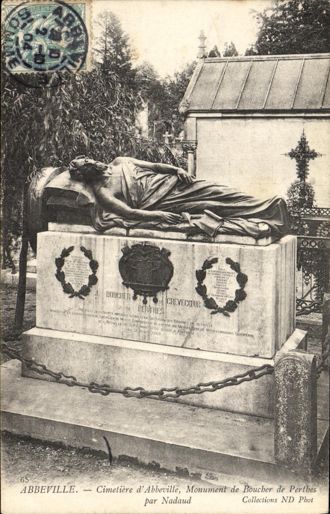 Abbeville — Abbeville Cemetery, Boucher de PertHes Monument — by Nadaud