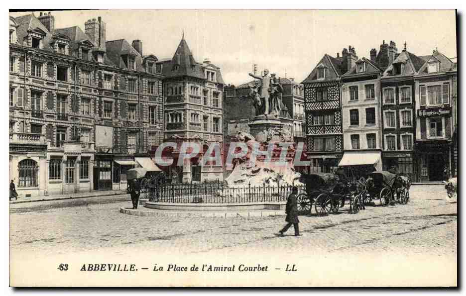 CPA Abbeville La Place de L Amiral Courbet