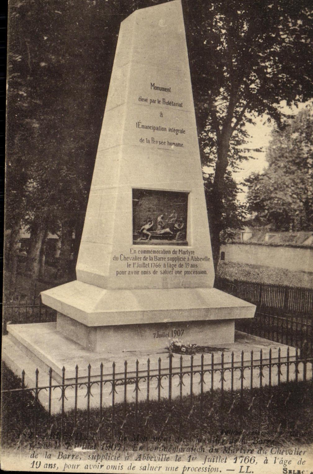 Monument du Chevalier de la Barre — Abbéville — Lévy fils & Cie, Paris