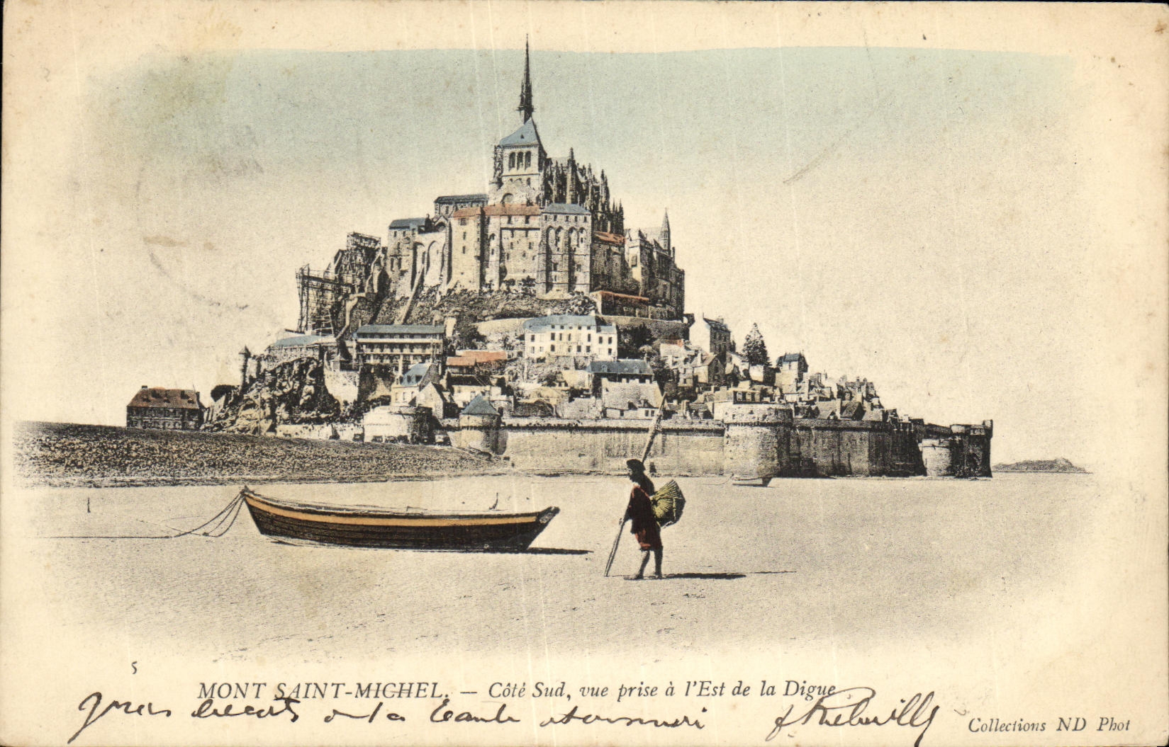 Mont Saint-Michel — Côté Sud, vue prise à l'Est de la Digue — Freibwillly Collections ND Phot