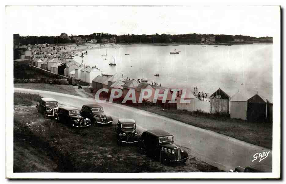 CPM Benodet Vue generale de la Plage Automobile Traction Citroen 
