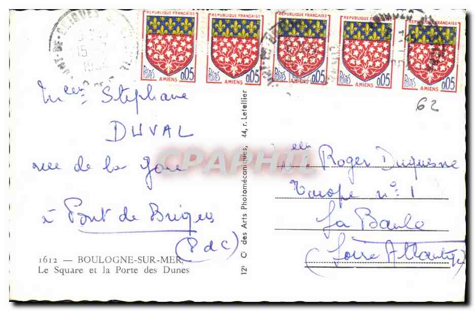 Boulogne-sur-Mer — El Cuadrado y la Puerta de las Dunas — Cap — Reverso