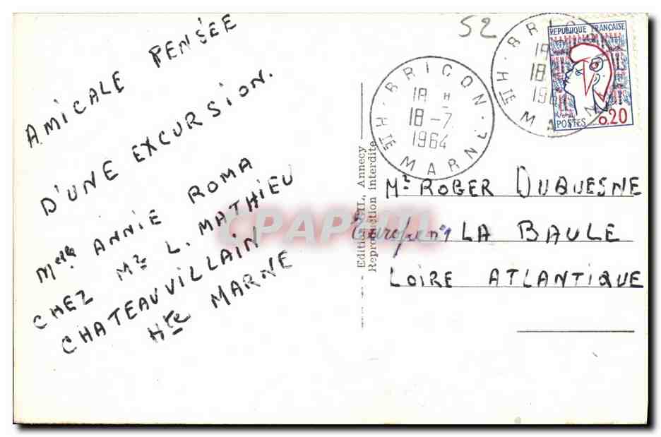 Lacs d'Annecy — Téléphérique de Veyrier-du-lac et massif des Bauges — Édition TL, Annecy — Verso