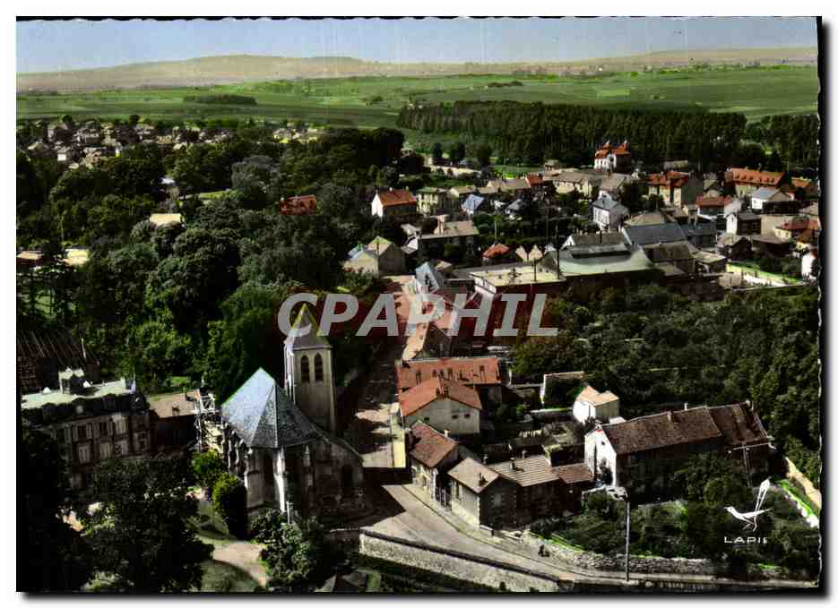 CPM En Avion Au Dessus De Ezanville Eglise du Xllle Siecle