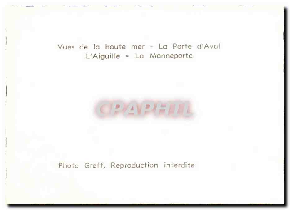 CPM Etretat Vues de la haute mer La Porte d Aval  — Rückseite