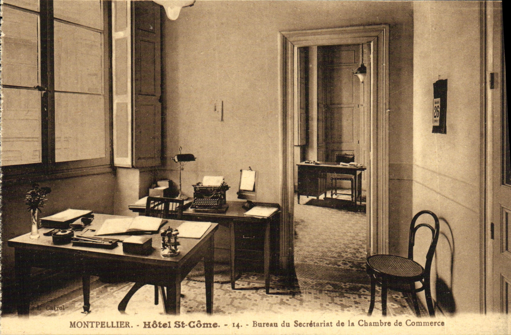 CPA Montpellier Hotel St Come Bureau du Secretariat de la Chambre de Commerce 