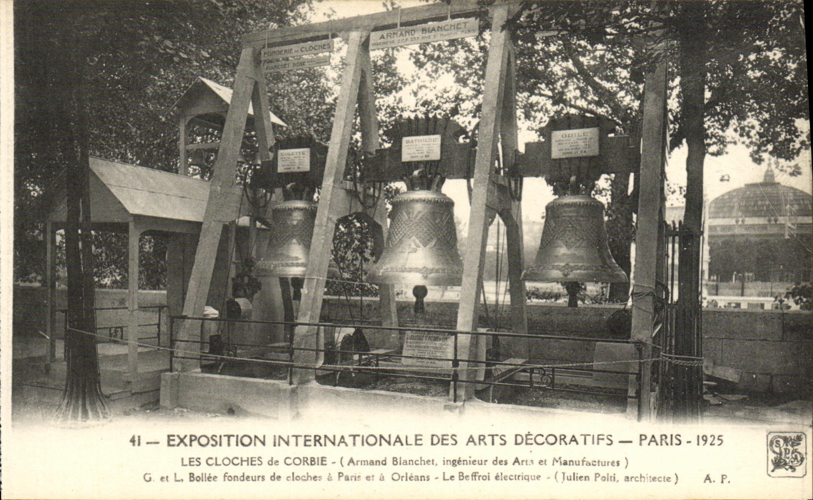 Les cloches de Corbie — Exposition internationale des arts décoratifs — Paris 1925 — Armand Blanchet, ingénieur des Arts et Manufactures