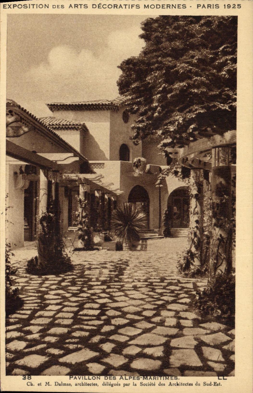 Pavillon der Alpen-Maritimen — Ausstellung der modernen Dekorativen Künste — Paris 1925 — Ch. und M. Dalmas, Architekten, beauftragt durch die Gesellschaft der Architekten des Südostens